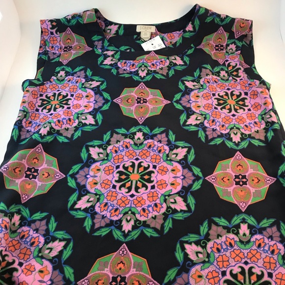 Petite Boho Pattern Sleeveless Top   by J. Crew NWT - Picture 2 of 6